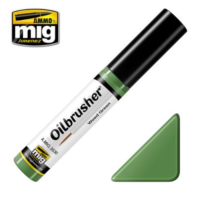 Peinture a l'huile Oil Brusher vert herbe - 10ml - Ammo- Mig-3530