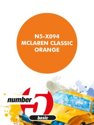 PEINTURE POUR AEROGRAPHE ORANGE Mc LAREN CLASSIC - NUMBER FIVE- N5-X094
