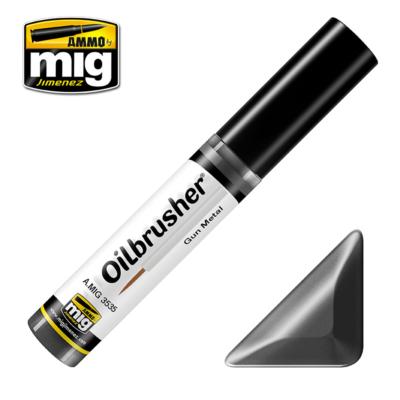 Peinture a l'huile Oil Brusher gun metal - 10ml - Ammo- Mig-3535