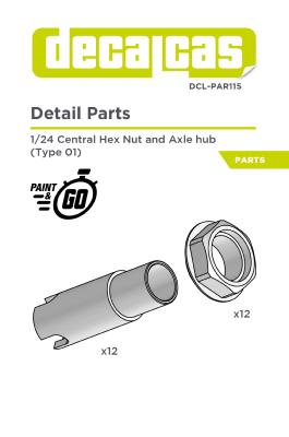 1/24  AXE CENTRAL POUR ROUES BBS- 3D- DECALCAS- DCL-PAR115