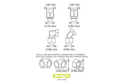 HOSE JOINT 1.2MM SET 3 - DECALCAS - DCL-PAR048