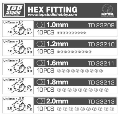 TD23210 - 1.2mm METAL HEX FITTING