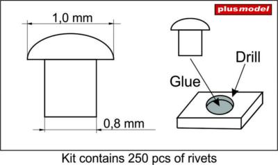 RIVETS RESINE 1.0MM - PLUSMODEL - PLU462