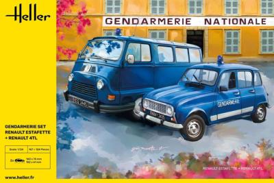 1/24 Maquette SET 2 KITS ESTAFETTE + RENAULT 4TL - HELLER 50325 -