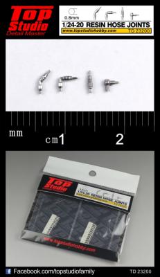 TD23200 - 1/24 - 1/20 - 0.8mm RESIN HOSE JOINTS