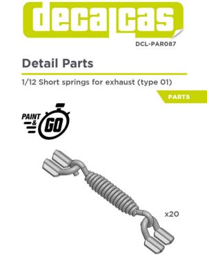 1/12 SHORT SPRINGS FOR EXHAUST 5.5MM - 3D- DECALCAS- DCL-PAR087