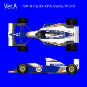 1/43 kit WILLIAMS FW16 GP BRESIL 1994. model factory hiro k535