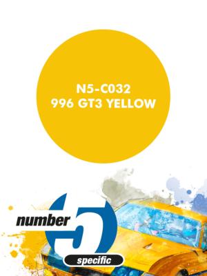 PEINTURE POUR AEROGRAPHE PORSCHE 996 GT3 YELLOW - NUMBER FIVE- N5-C032