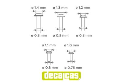 RIVETS 1.0mm-1.1mm -1.2mm- 1.3mm 1.4mm, - DECALCAS- DCL-PAR075