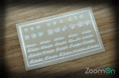 ZD023 - 1/24 STICKER METALLIQUE LOGO LAMBORGHINI- ZoomOn- 