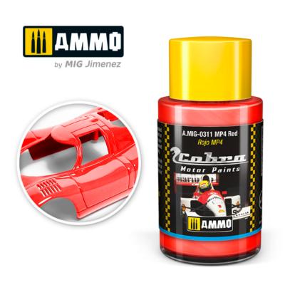 Peinture Cobra Motor Rouge fluo MC laren MP4 - 30ml - Ammo- Mig-0311