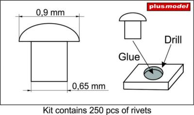 RIVETS RESINE 0.9MM - PLUSMODEL - PLU477