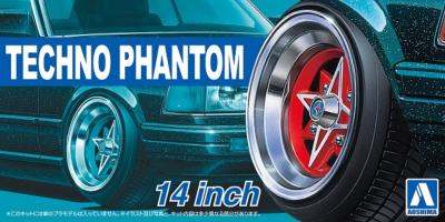 1/24 - 4 Roues Techno Phantom-14 pouces - AOSHIMA - AOS05324