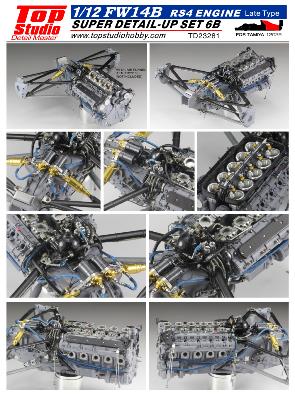 TD23281 - 1/12 WILLIAMS FW14B DETAIL SET 6B ENGINE RS4 - TOP STUDIO