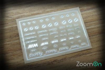 ZD024 - 1/24 STICKER METALLIQUE LOGO BMW- ZoomOn- 