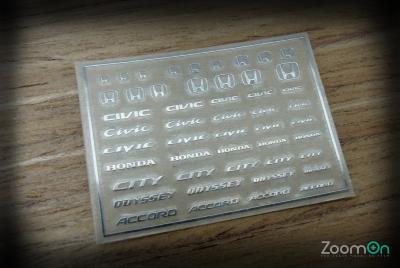 ZD031 - 1/24 STICKER METALLIQUE LOGO HONDA- ZoomOn- 