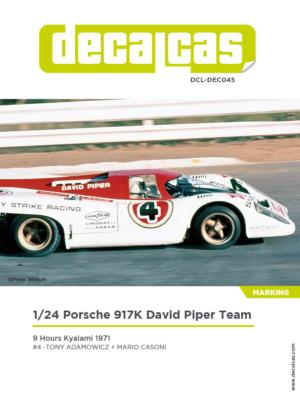 DECAL 1/24 PORSCHE 917 TEAM DAVID PIPER - DECALCAS - DCL-DEC045